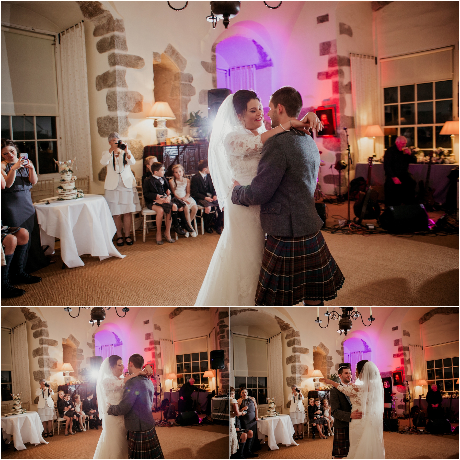 bride and groom on their scottish winter wedding day 