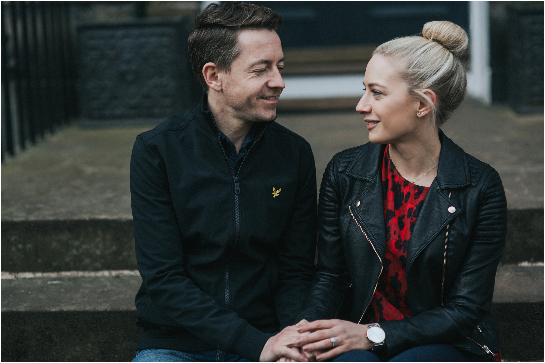 couple on their engagement photoshoot in edinburgh