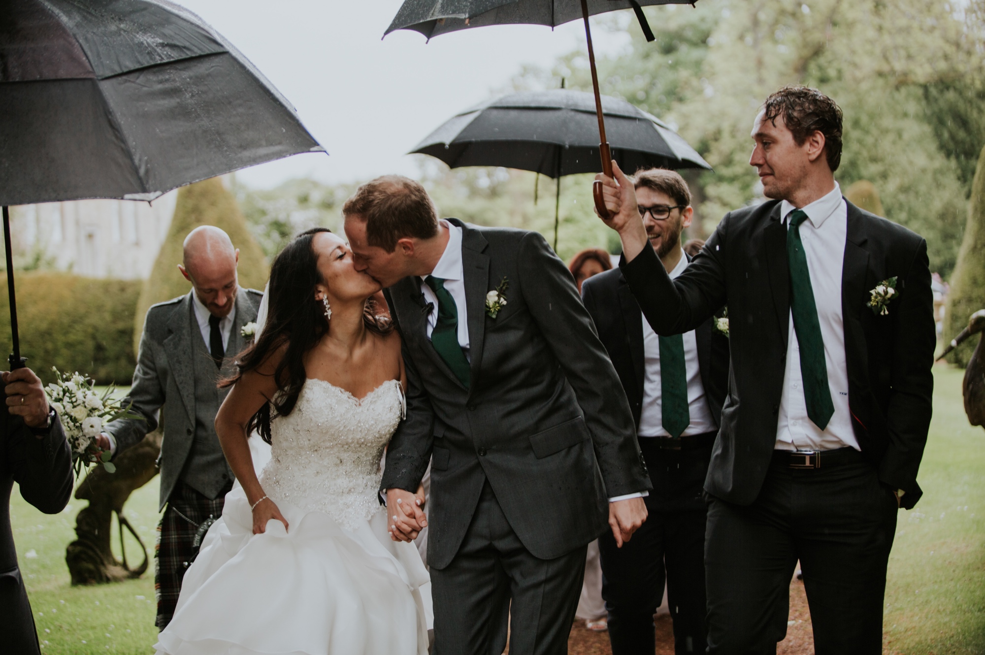 rainy kirknewton stables wedding photographer
