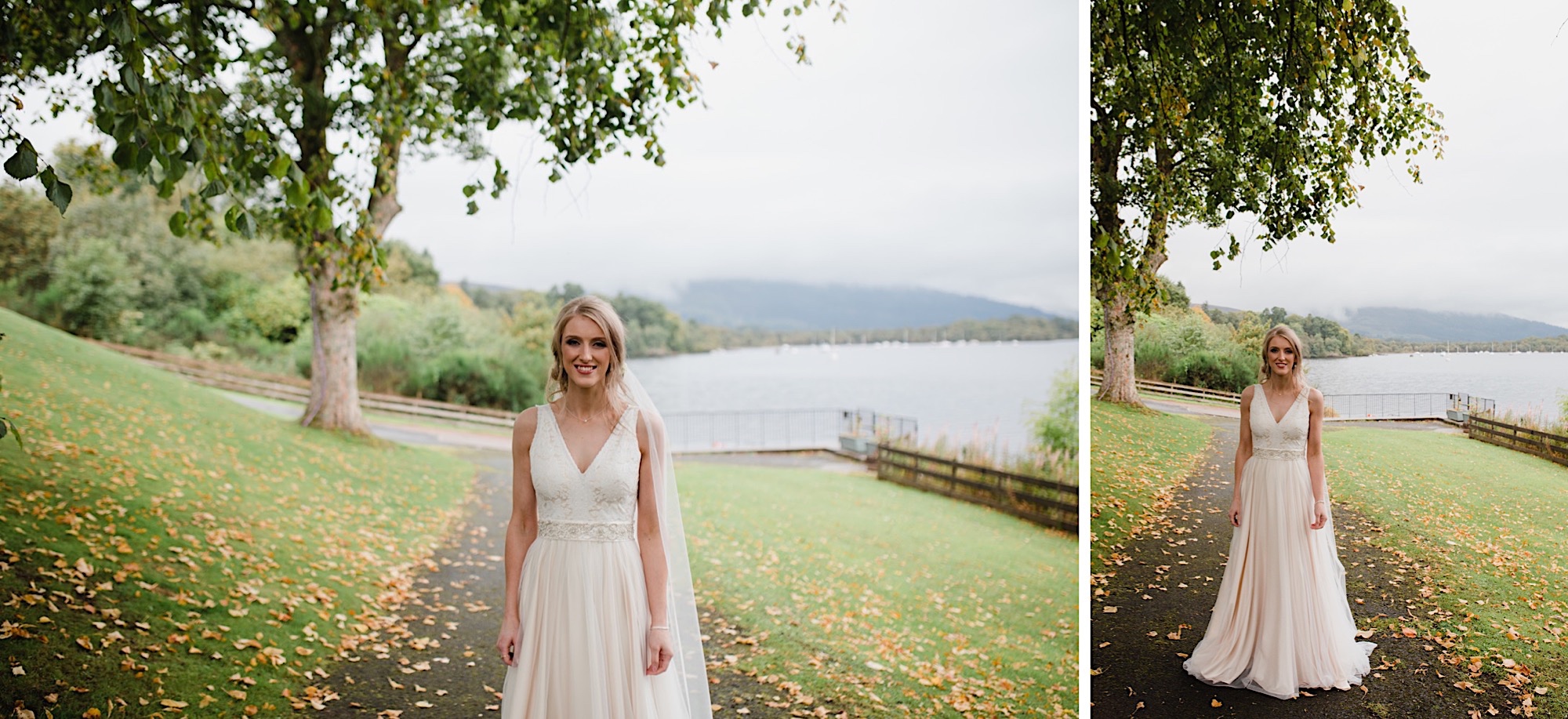 bridal portraits on the banks of loch lomand